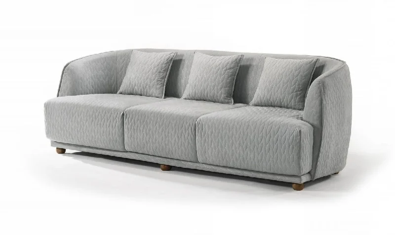 Sofa with slipcover set-Modern Quilted Sofa - Light Gray