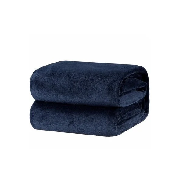 Throw blanket for cozy nights -Navy Fleece Throw Blanket 50" x 60"