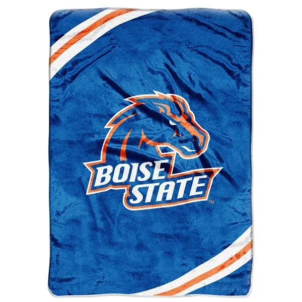 Minimalist neutral-toned throw blanket -NCAA Boise State University Broncos Raschel Force Throw