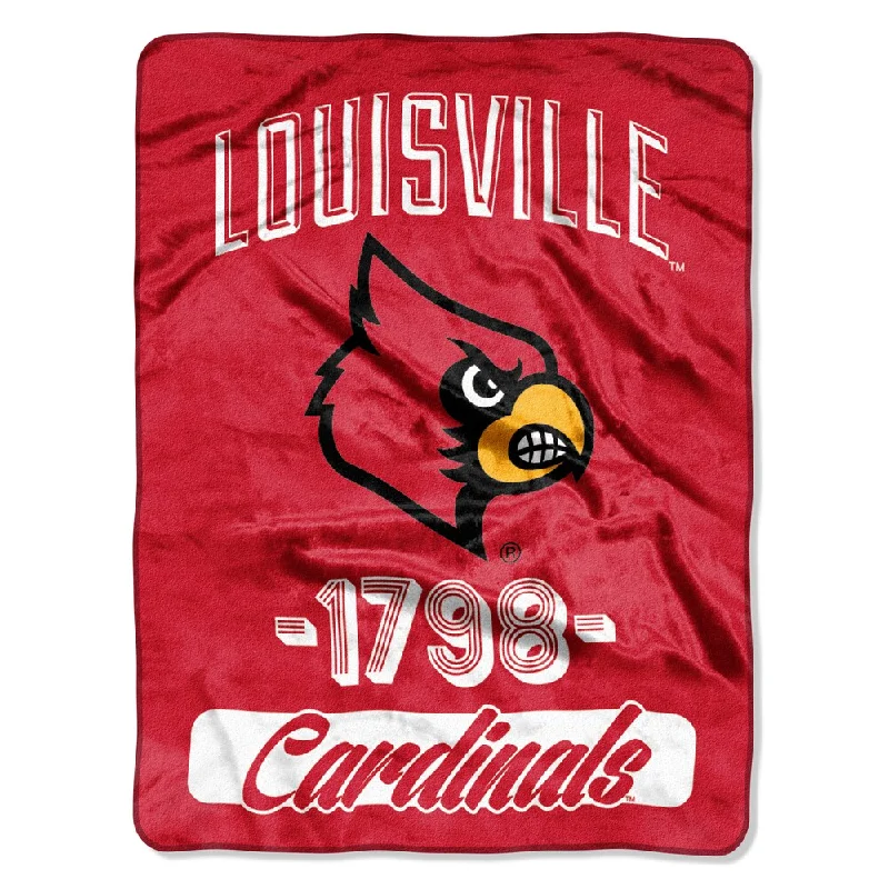 Elegant plaid textured throw blanket -NCAA Louisville College Varsity Micro Throw Blanket