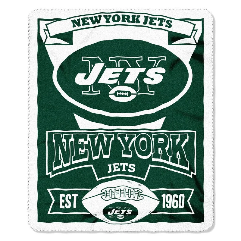 Decorative reversible knit throw blanket -NFL 031 Jets Marque Fleece Throw