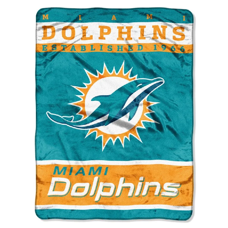 Ultra-soft brushed fleece throw blanket -NFL 806 Dolphins 12th Man Raschel Throw