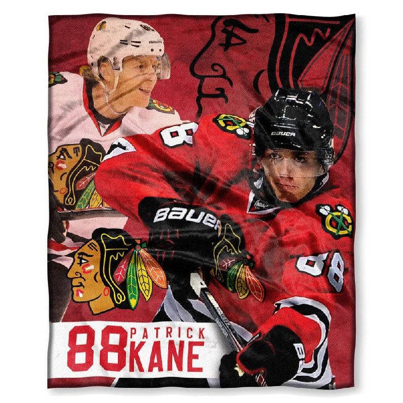 Minimalist waffle throw blanket -NHL 575 Blackhawks Patrick Kane Silk Touch Throw - Multi