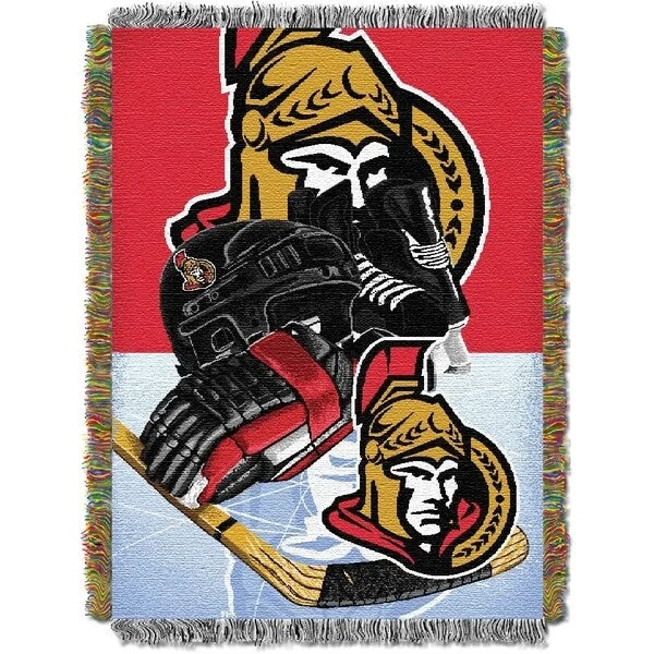 Warm chenille knit throw blanket -NHL Ottawa Senators Woven Tapestry Throw