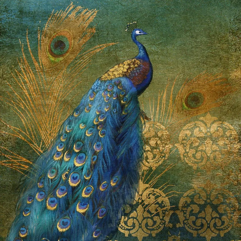 Wall Decor for chic rooms-Peacock Bliss By Nan (Framed) - Blue