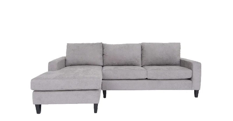 Sofa with four seats-Polyester Blend Stationary L Shaped Two Piece Corner Sectional - Gray