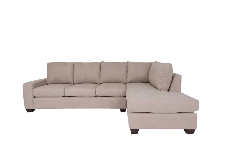 Sofa with two seats-Polyester Blend Stationary L Shaped Two Piece Corner Sectional - Tan