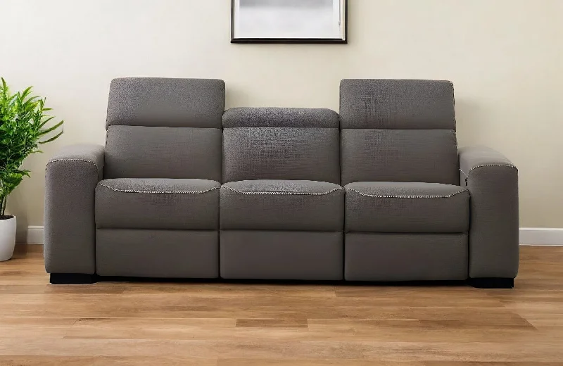 Sofa with wall-hugger design-Reclining Sofa With Black Legs - Brown