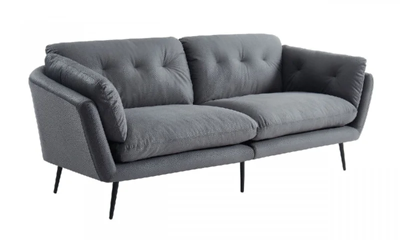 Sofa with cushion covers-Sofa & Black Legs - Gray