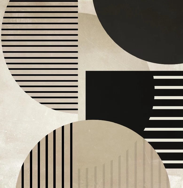 Wall Decor with sleek design-Striped Neutral Shapes By Sd Graphics Studio - Pearl Silver