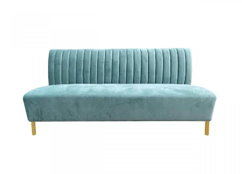 Sofa with cozy corner-Stylish Fabric Sofa - Light Green / Gold