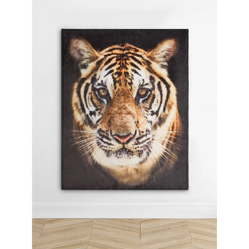 Checkered fleece throw blanket -Tiger Photoreal Microplush Throw