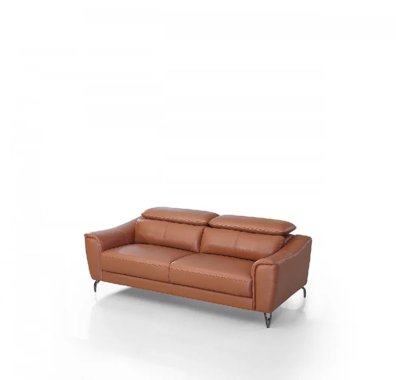 Sofa with repair kit-Urban Leather Adjustable Headrest Sofa - Brown