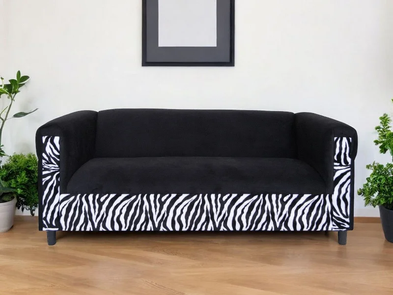 Sofa with memory foam-Velvet Sofa - Black