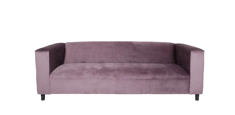 Sofa with low seat-Velvet Sofa With Black Legs - Lavender