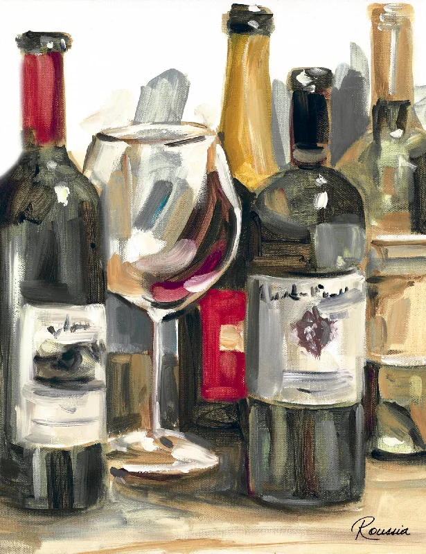 Wall Decor for party rooms-Wine Champ II By Heather A. French-Roussia (Framed) (Small) - Light Brown